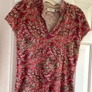 Neiman Marcus Cashmere Short Sleeve Burgundy Red … - image 1